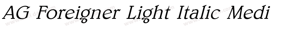 AG Foreigner Light Italic Medium字体转换